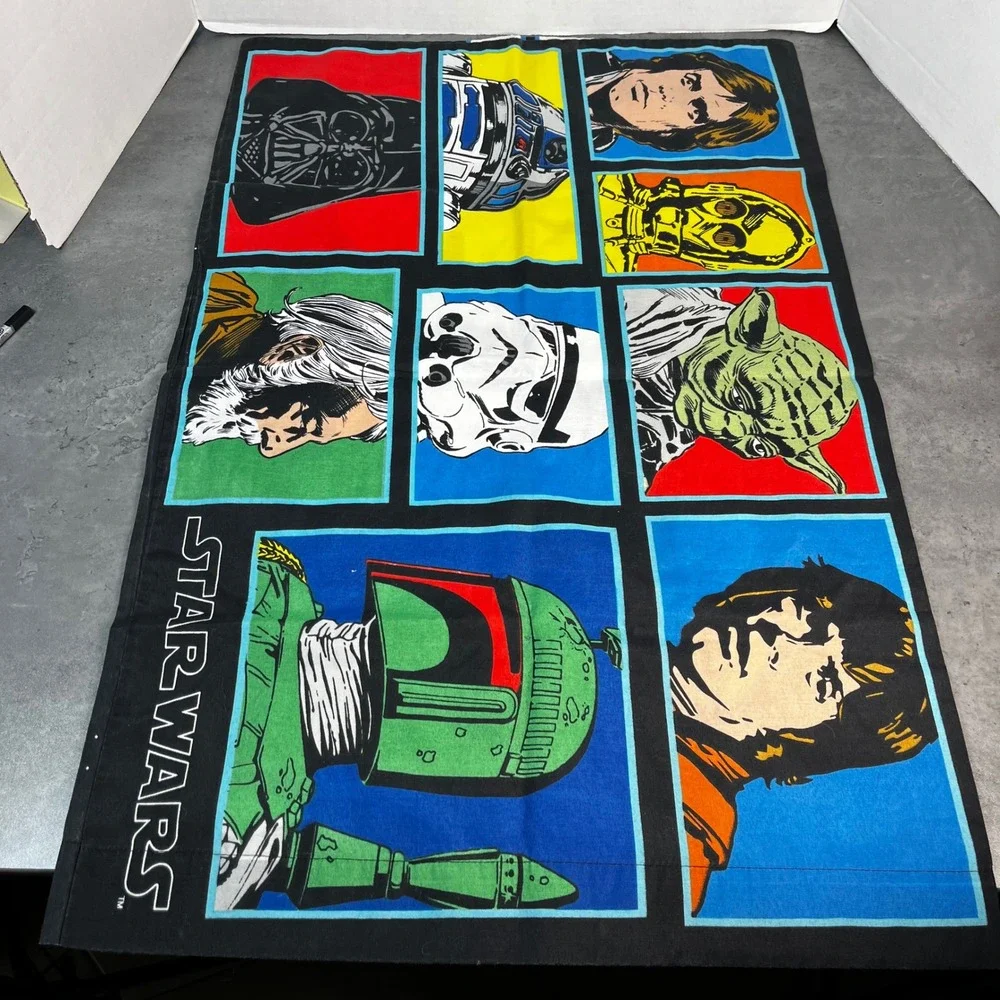 Star Wars Character Collage Pillowcase Retro Comic‎ Style Luke Vader Boba Fett